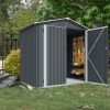 Outdoor Storage Shed 6 x 4 FT Large Metal Tool Sheds, Heavy Duty Storage House with Sliding Doors with Air Vent for Backyard Patio Lawn to Store Bikes