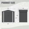 Outdoor Storage Shed 6 x 4 FT Large Metal Tool Sheds, Heavy Duty Storage House with Sliding Doors with Air Vent for Backyard Patio Lawn to Store Bikes