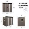 6ft x 5ft Outdoor Metal Storage Shed With window Transparent plate W540S00011