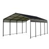 Carport 12x20 FT Heavy Duty Carport CanopyUpdated Frame Structure Galvanized Steel Roof and Enhanced BaseMetal Carport Garage for Pickup, Boat