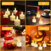 6Pack Rechargeable Tea Lights With Charging Base Flameless Flickering LED Candles with Timer Remote Control for Halloween Christmas Wedding Party