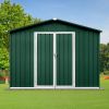 Metal garden sheds 6ftx8ft outdoor storage sheds Green+White