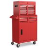 2-in-1 Rolling Tool Chest with 5 Sliding Lockable Drawers