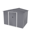 Outdoor Storage Shed 8 x 6 FT Large Metal Tool Sheds, Heavy Duty Storage House with Sliding Doors with Air Vent for Backyard Patio Lawn to Store Bikes