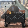 Collapsible Folding Wagon, Push Pull Foldable Beach Wagon Cart