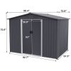 Outdoor Storage Shed 8 x 6 FT Large Metal Tool Sheds, Heavy Duty Storage House with Sliding Doors with Air Vent for Backyard Patio Lawn to Store Bikes