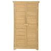 Wooden Garden Shed 3-tier Patio Storage Cabinet Outdoor Organizer Wooden Lockers with Fir Wood Shutter Design