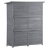 Outdoor 5.3ft Hx4.6ft L Wood Storage Shed Tool Organizer; Garden Shed; Storage Cabinet with Waterproof Asphalt Roof; Double Lockable Doors; 3-tier She