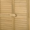 Wooden Garden Shed 3-tier Patio Storage Cabinet Outdoor Organizer Wooden Lockers with Fir Wood Shutter Design