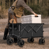 Collapsible Folding Wagon, Push Pull Foldable Beach Wagon Cart
