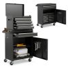 2-in-1 Rolling Tool Chest with 5 Sliding Lockable Drawers