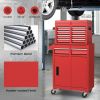 2-in-1 Rolling Tool Chest with 5 Sliding Lockable Drawers
