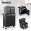 2-in-1 Rolling Tool Chest with 5 Sliding Lockable Drawers